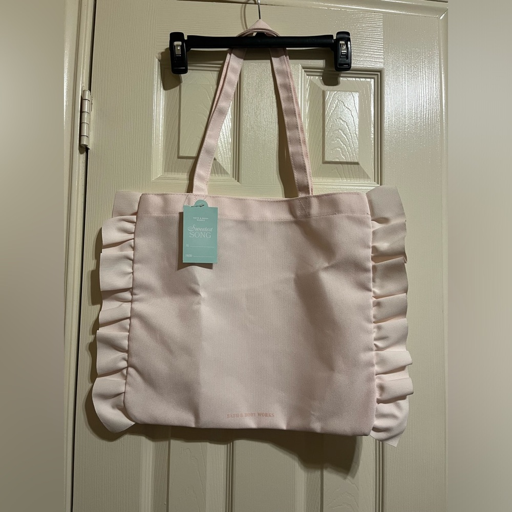 Pink Ruffled Tote Bag